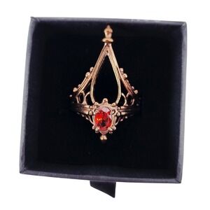 Lively Ghosts Cathedral Solace Ring Copper Red Stone Gothic Victorian Size 11